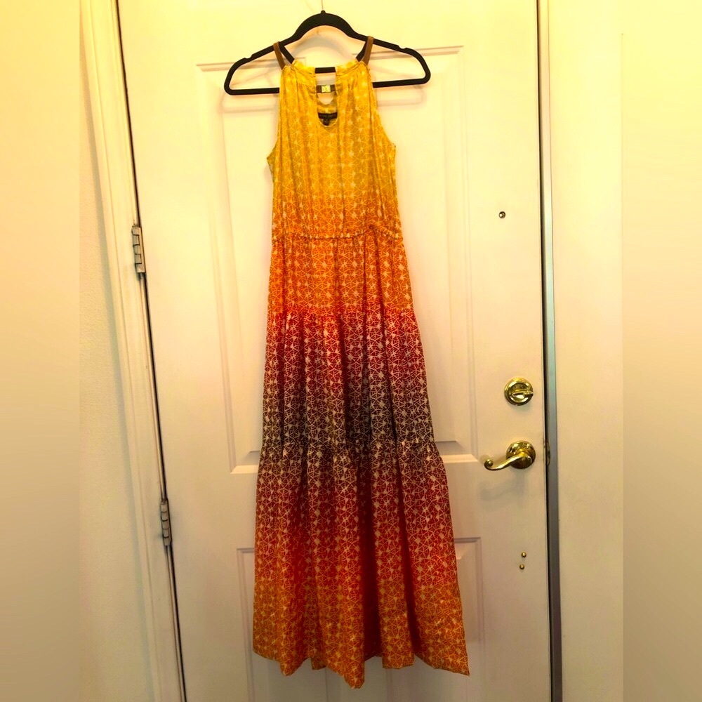 Cynthia Steffe 100% silk maxi dress.